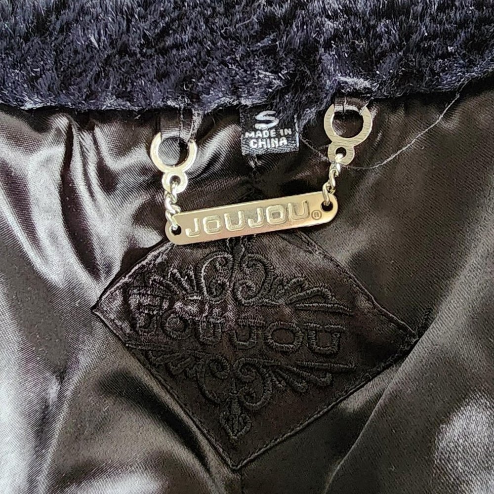 Jou Jou Black Notch-Collar Faux-Fur Jacket Coat - Picture 5 of 8